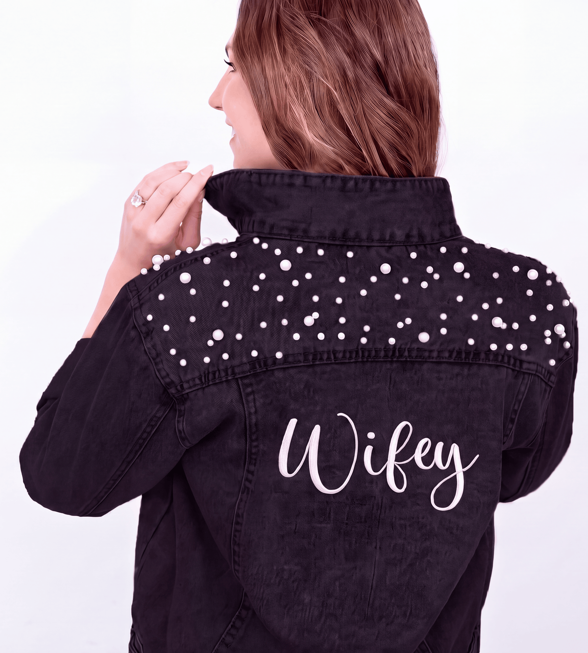 Embroidered Denim Jacket - Wifey