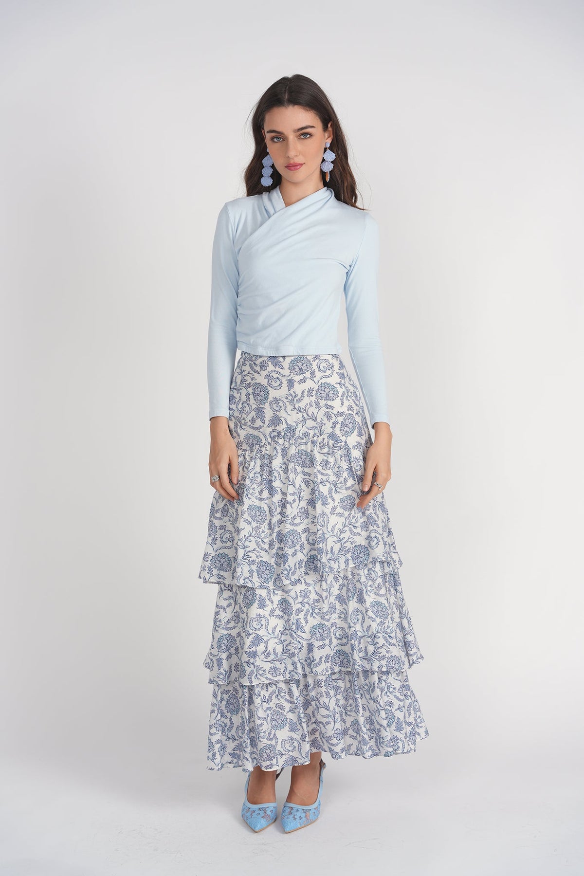 Ruffles Skirt- Turkish Blue