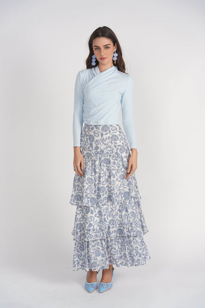 Ruffles Skirt- Turkish Blue