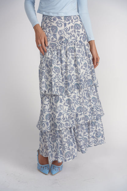 Ruffles Skirt- Turkish Blue