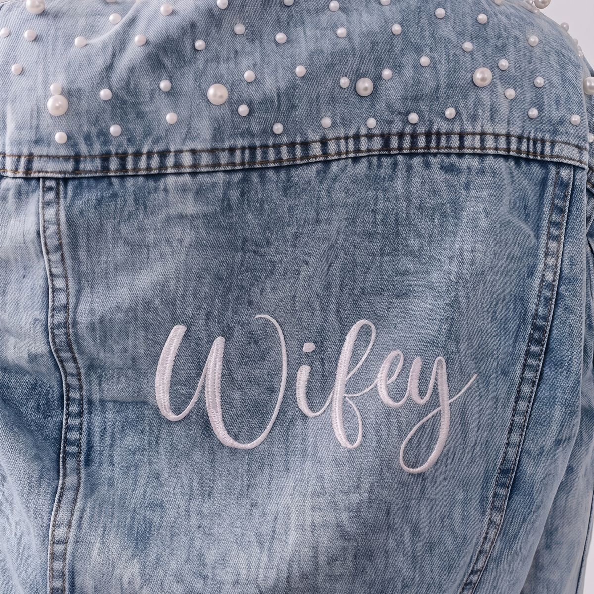 Embroidered Denim Jacket - Wifey