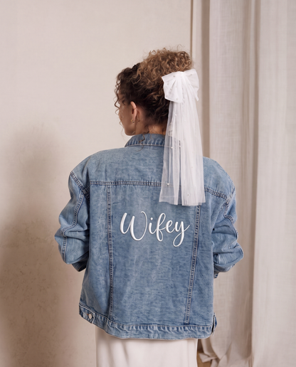 Embroidered Denim Jacket - Wifey
